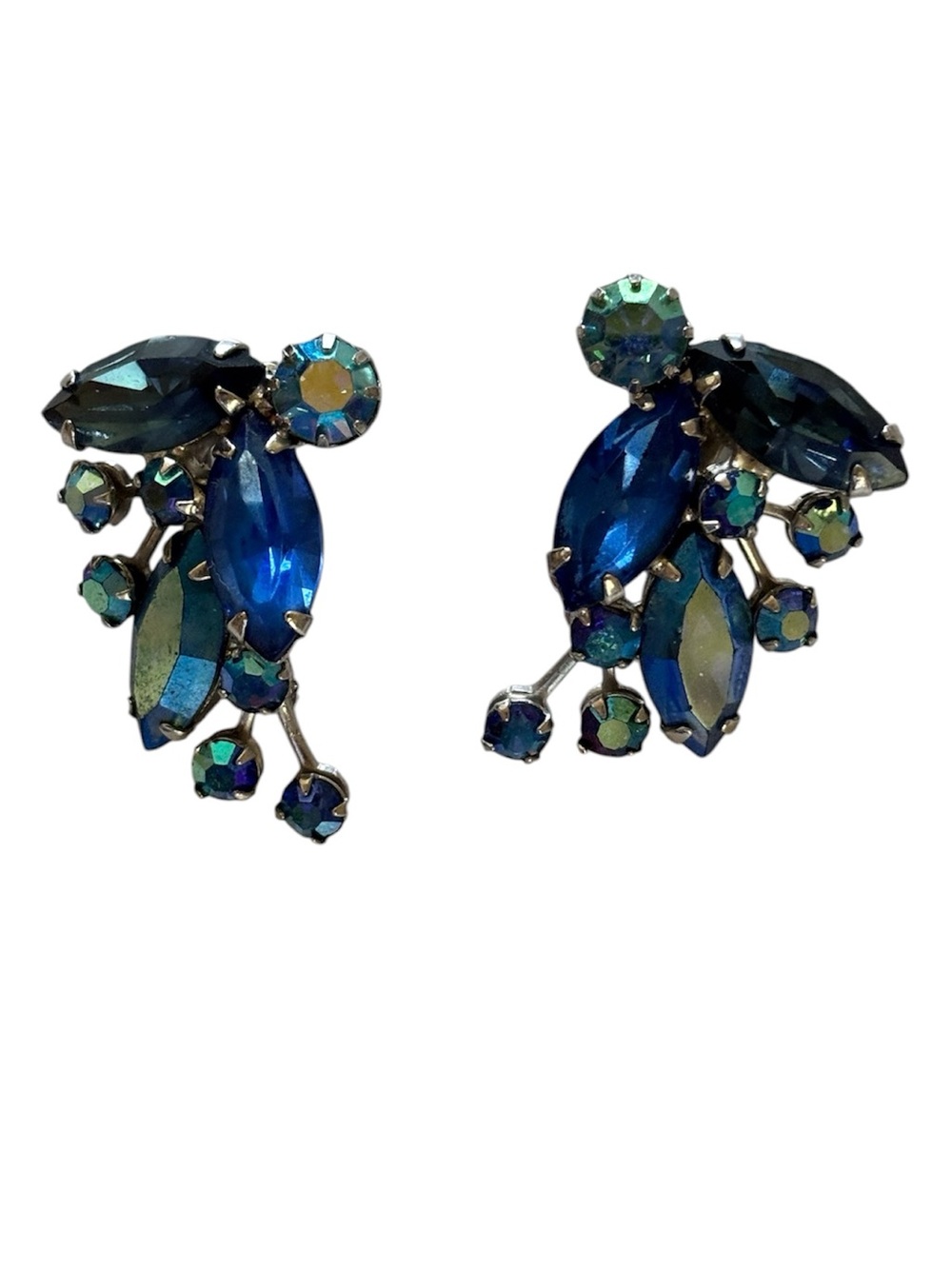 Albert Weiss Vintage Blue Aureus Borealis Earrings